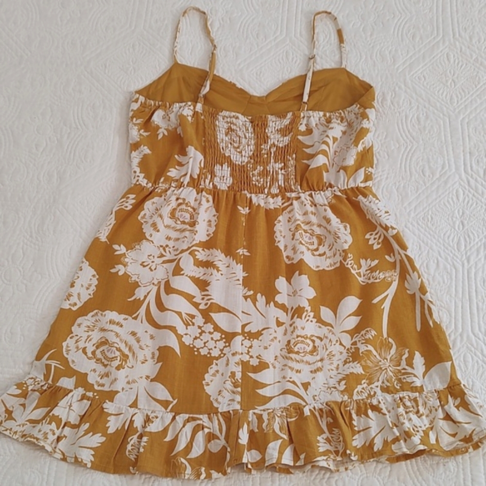 Wild Fable Floral Mustard Yellow & White Sun Dress /Size M - Picture 3 of 10